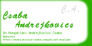 csaba andrejkovics business card